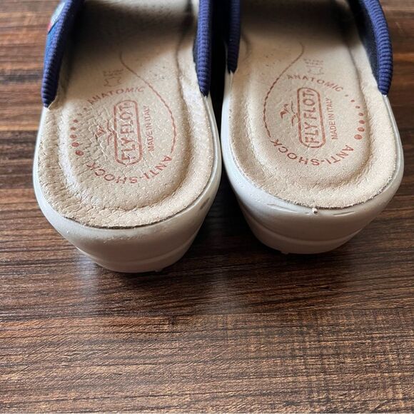 Fly Flot Italian Blue Mesh Anatomic Anti-Shock Slide Wedge Sandals Size 39/8.5 - Picture 7 of 11